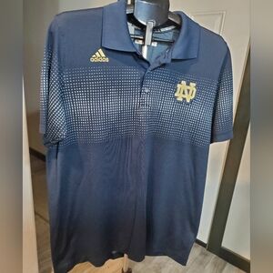 Adidas Mens Notre Dame Navy Blue Gold Climate Cool Polo Size L
